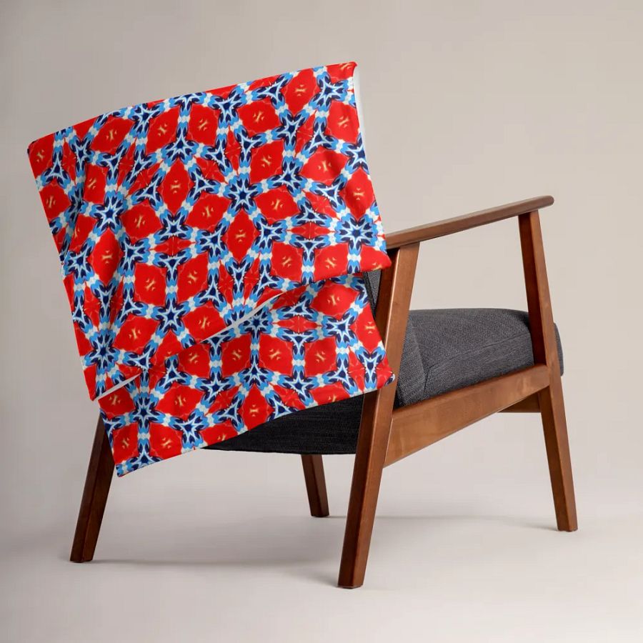Blue & Red Diamond Throw Blanket product image (3)