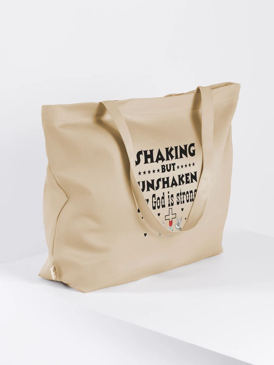 Shaking But Unshaken, My God Is Strong Parkinson Eco Tote bag - Cream product image (2)