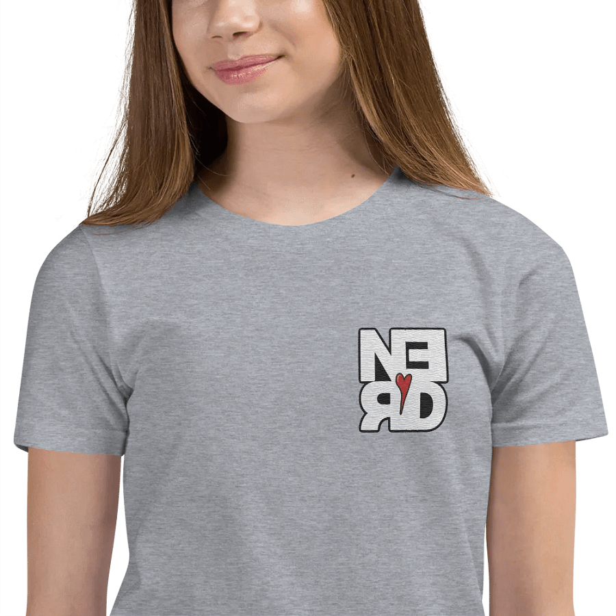 Nerd Heart Embroidered Youth Tee product image (140)