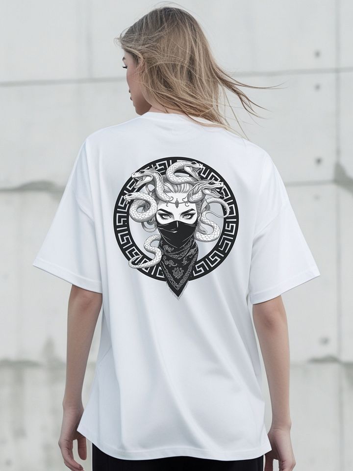 Stone Cold – Medusa Graphic T-Shirt | Streetwear Print Tee | Unisex Cotton T-Shirt product image (2)