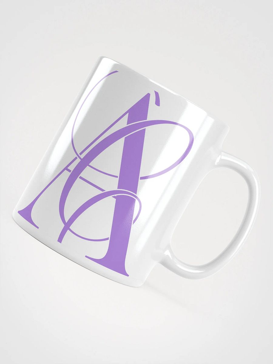 Elegant A Calligraphy White Glossy Mug (Purple) product image (4)