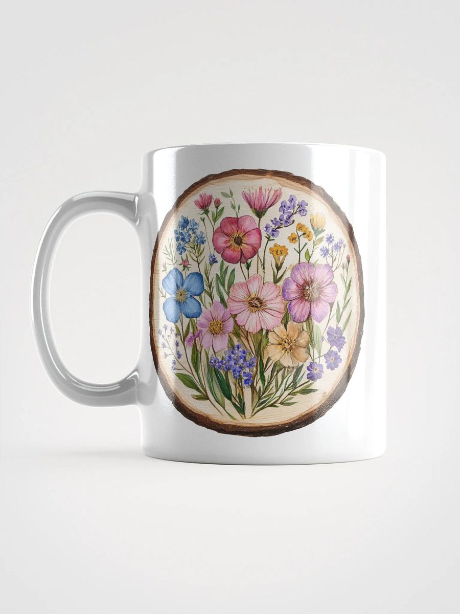 Rainbow Wildflower Round Wood Art Mug product image (6)