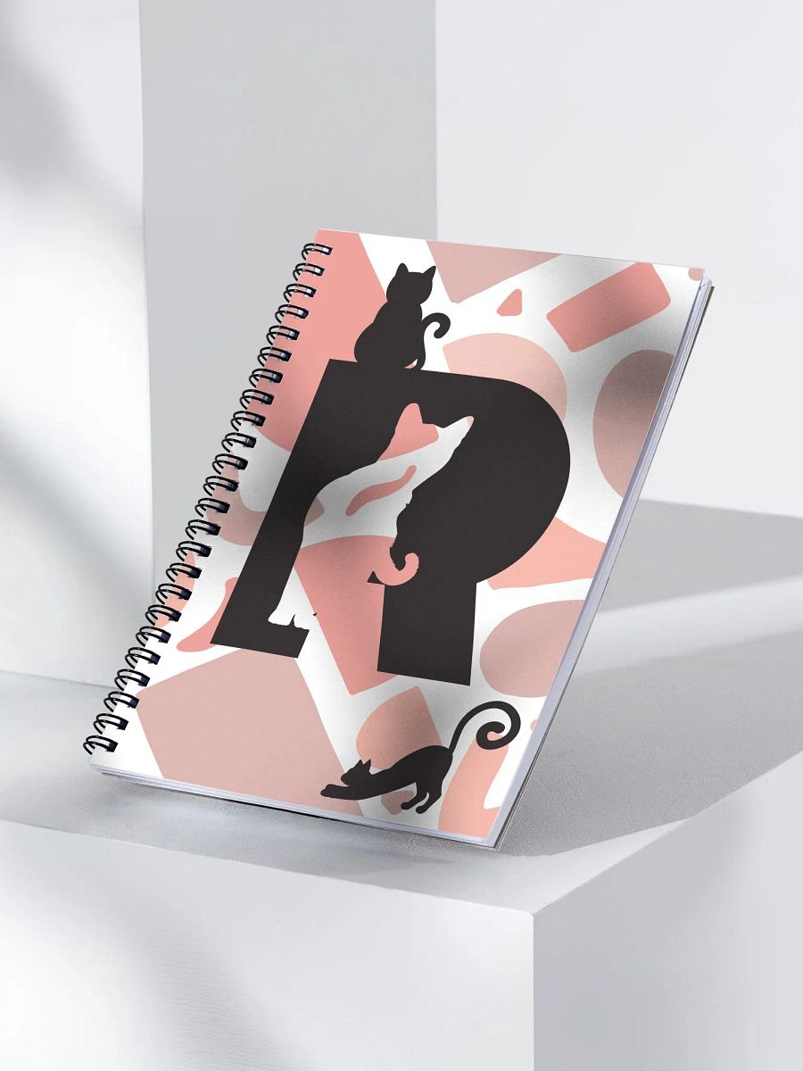 Monogram Letter R Cat Lover Geometric Pinks Notebook product image (3)