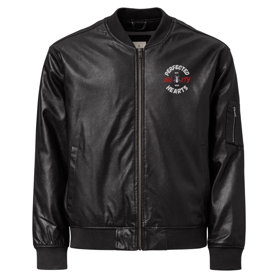 PHSFaux Leather Bomber Jacket product image (1)