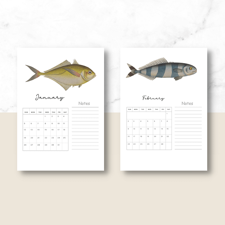 2025- 2026 PDF Calendar: Ocean Life product image (2)