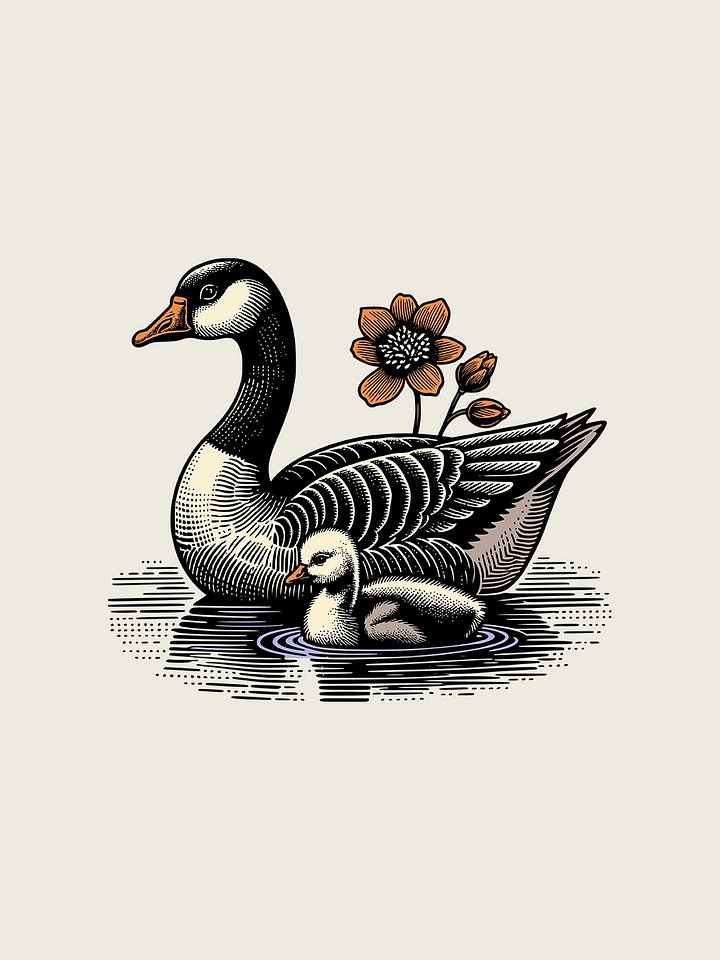 Duck with duckling - Clipart product image (1)