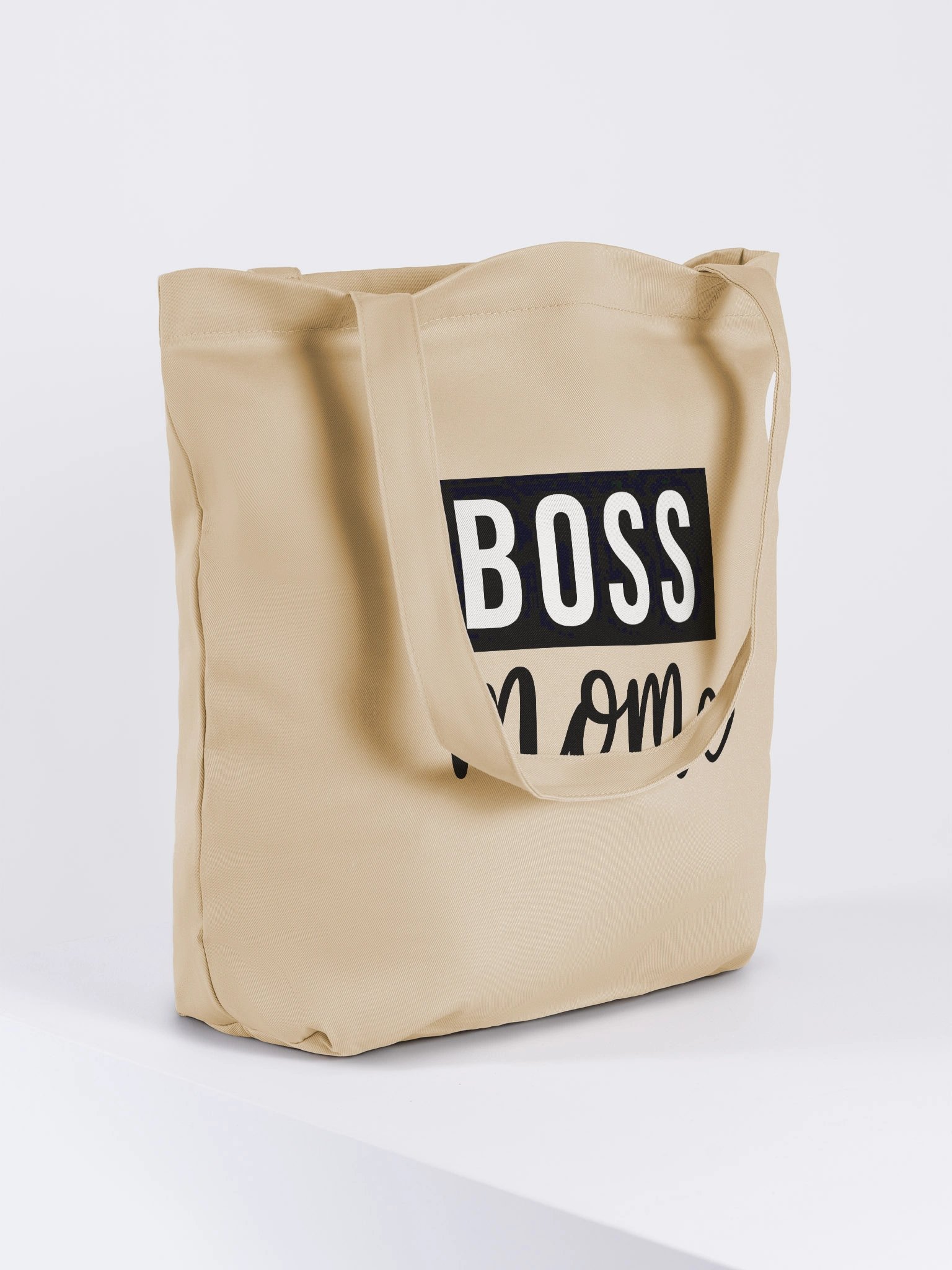 Boss Mom Tote Bag – Empowering Monochrome Design with Heart Detail product image (4)