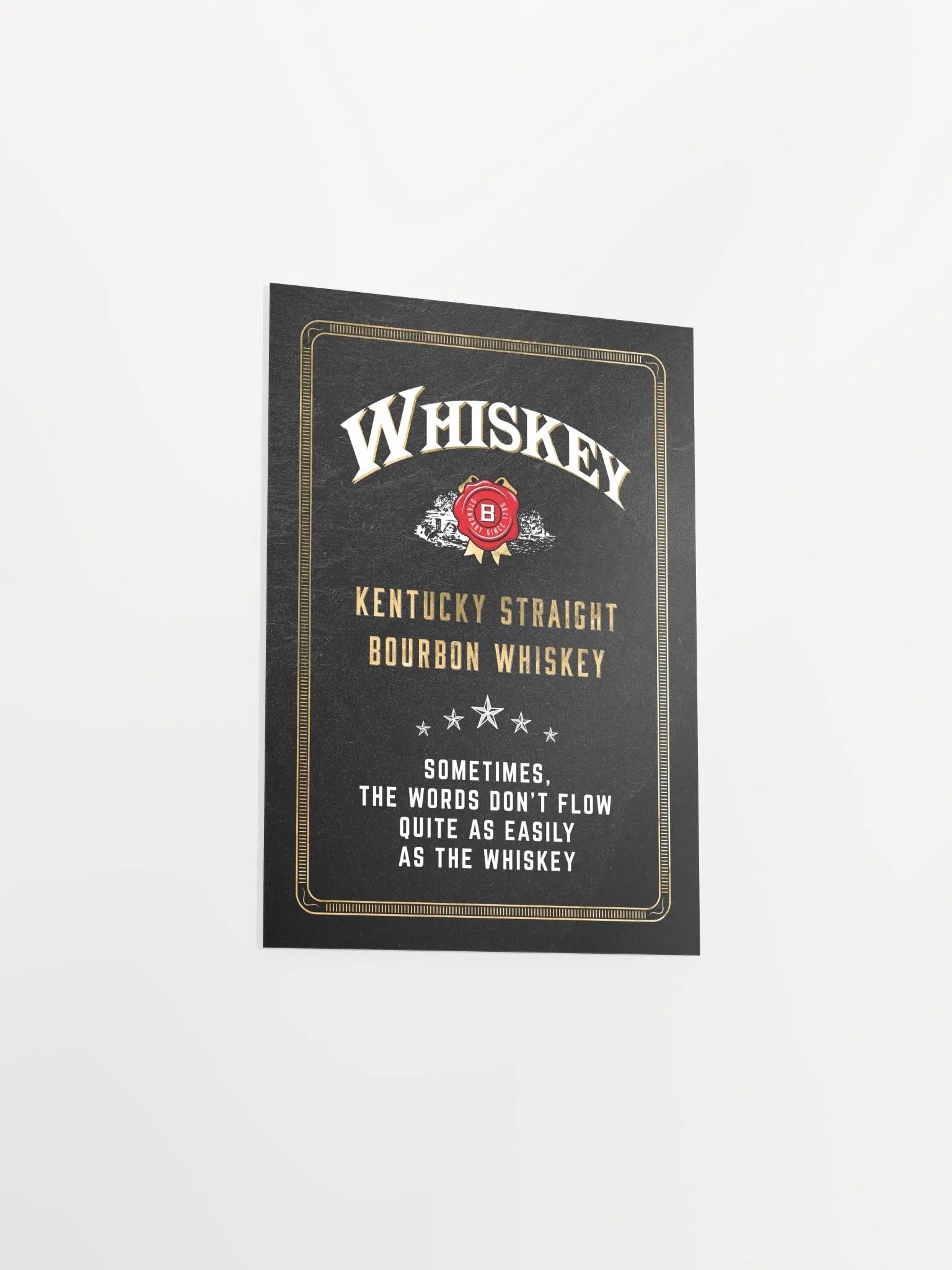 Sometimes, the words don't flow quite as easily as the Whiskey / Jim Beam — Whiskey gold blackboard art deco poster with quote product image (8)