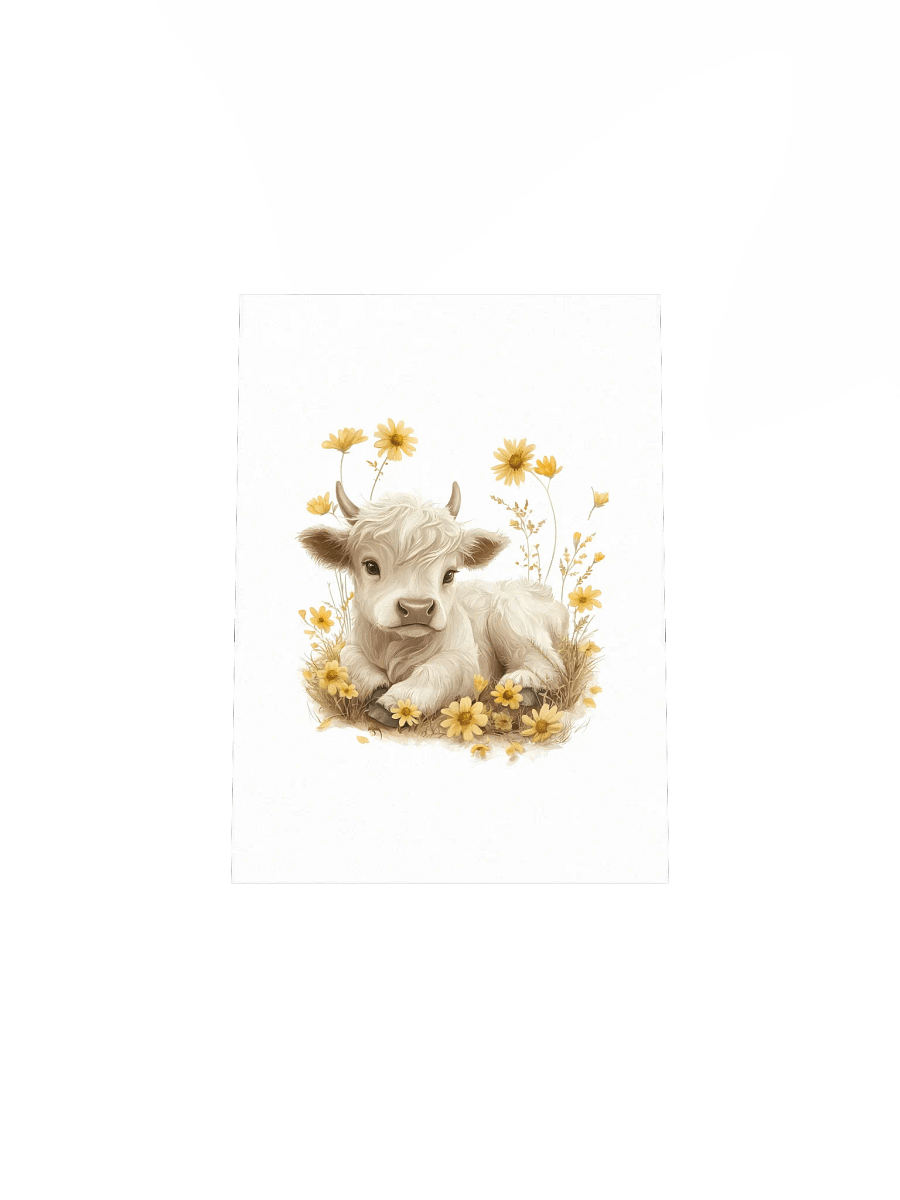 Highland Cow Yellow Wildflower Nursery Print product image (5)