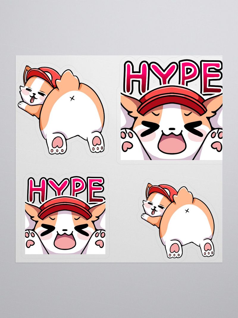 Slayer the Corgi 4-pk ~2" square & 1.6 inch x 1.6inch bundle Hype + Corgi butt love