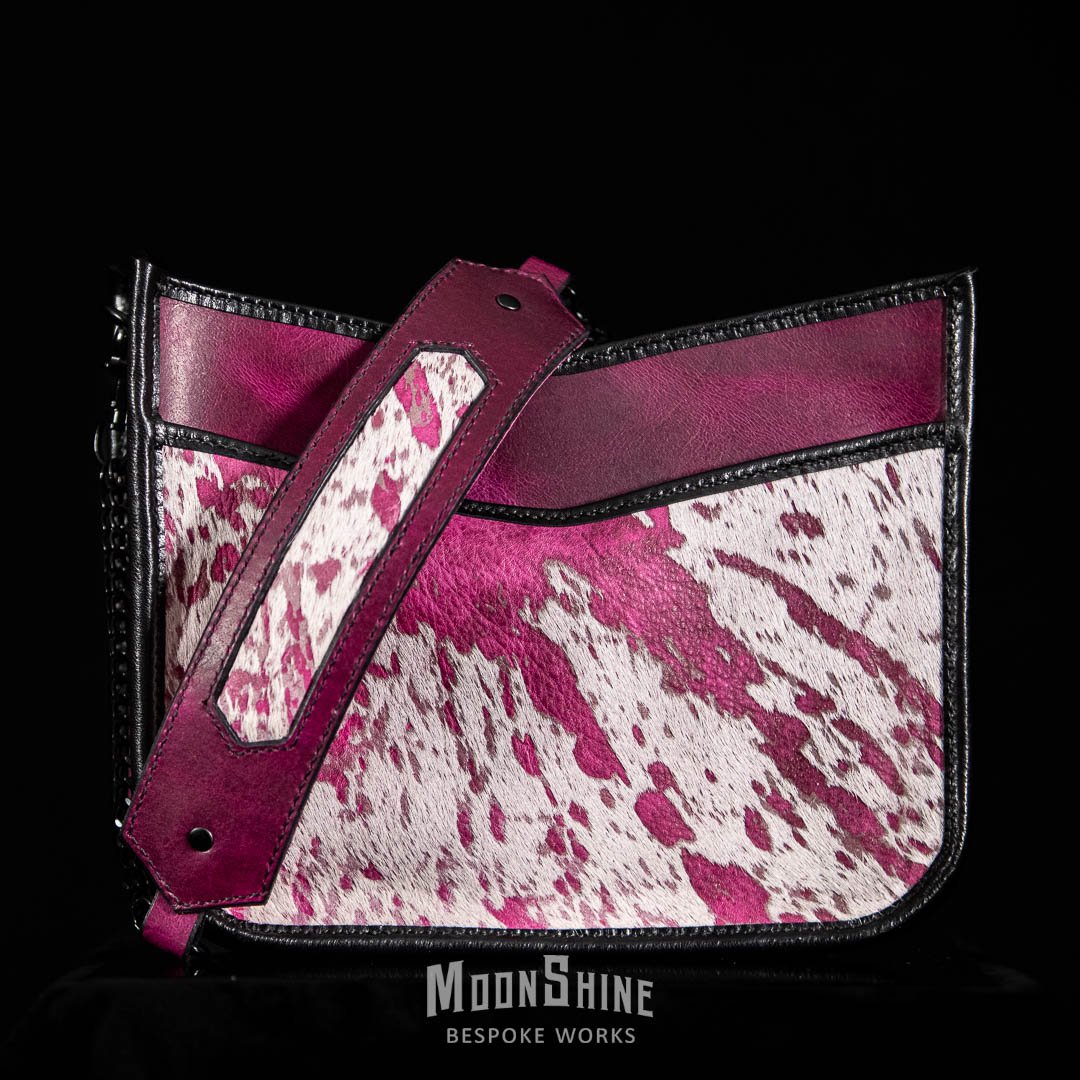 Pink Acid Wash Hair-On Cowhide Shoulder Tote Bag product image (1)