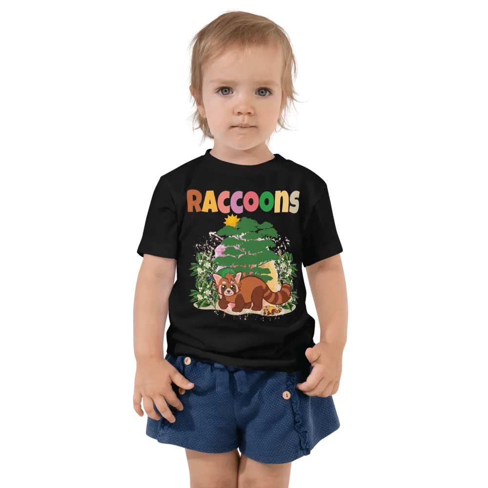 Raccoon Colorful Funny Cute Bella +Canvas Toddler T-Shirt – Funny Shirt, Best Gift for Kids product image (2)