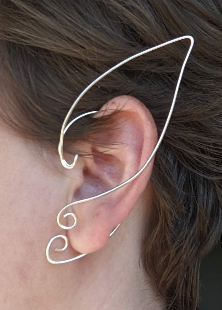 Wire Elf Ears - Long Rose Gold Outline product image (2)