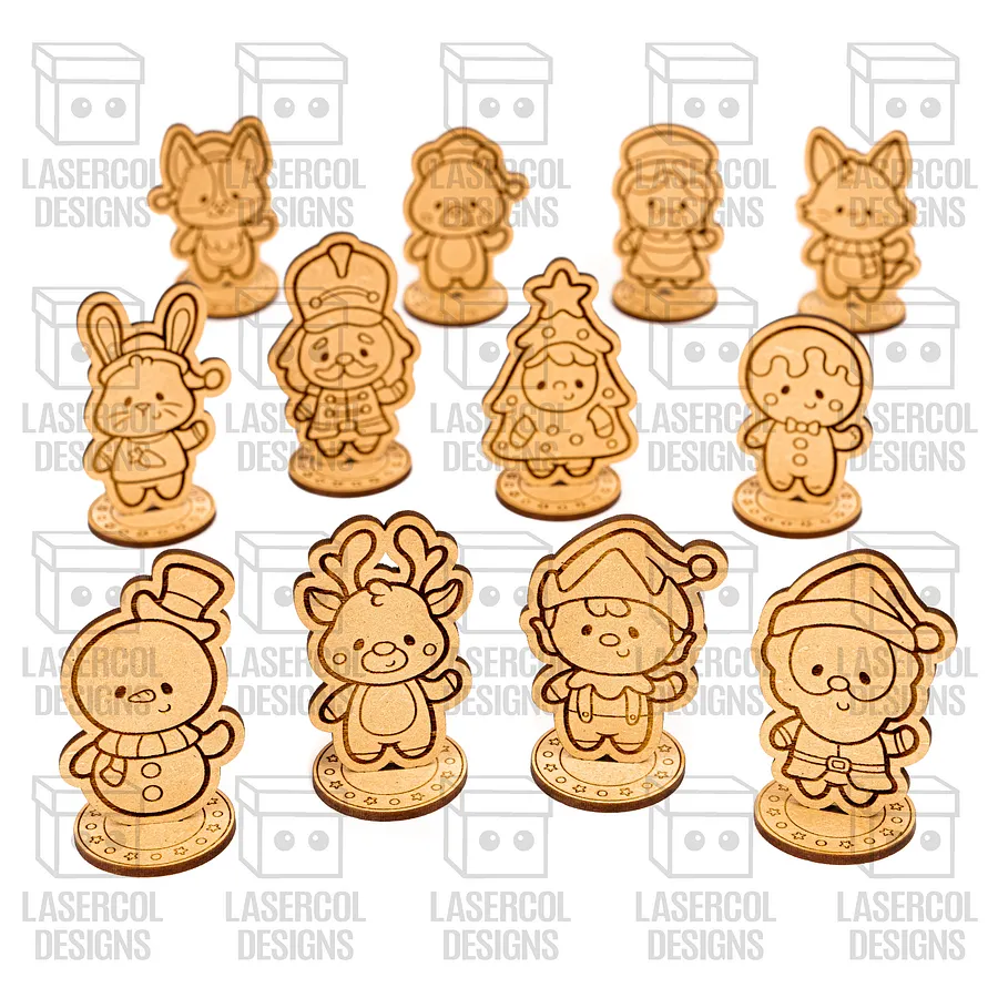 Christmas Characters with Base - Laser Cut Files product image (8)