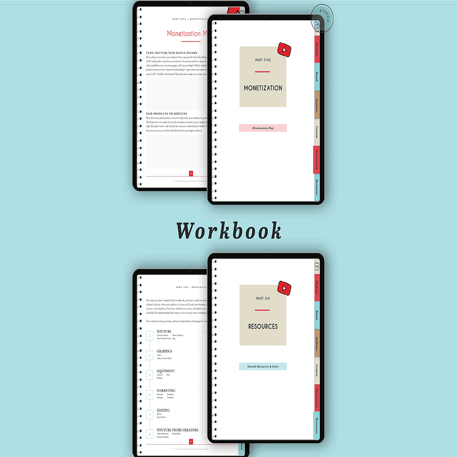YouTube Digital Planner and Workbook Kit - Color product image (9)