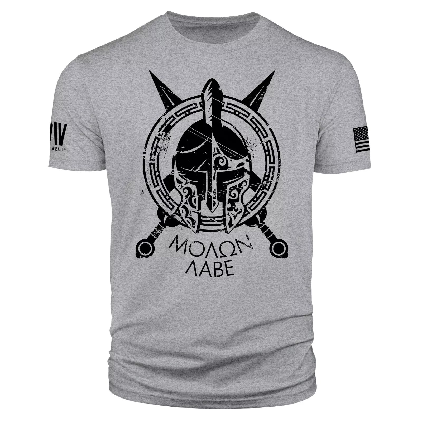 Mens American Flag Spartan Warrior Molon Labe Military Short Sleeve T Shirt product image (2)