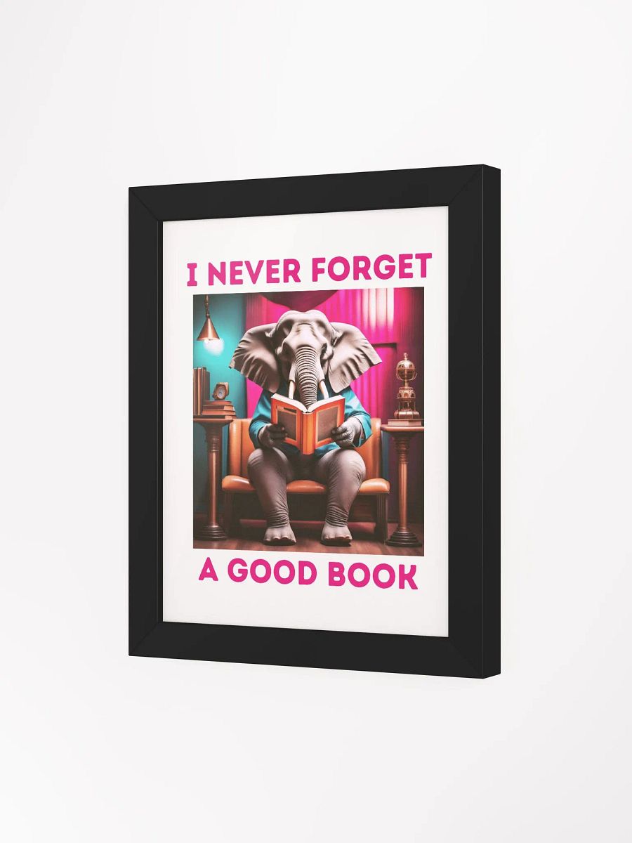 I Never Forget a Good Book - AI Elephant Framed Poster product image (87)
