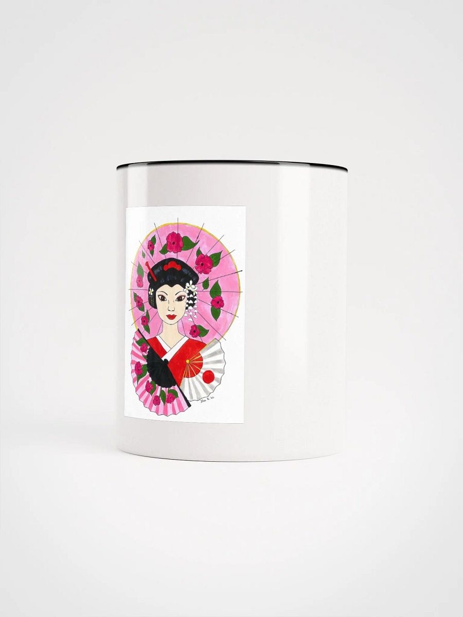 Japanese Geisha (art by Dina R.) acrylic painting - Ceramic Mug with Color Inside product image (47)