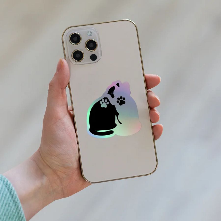Ying & Yang Cats Holographic Sticker product image (8)