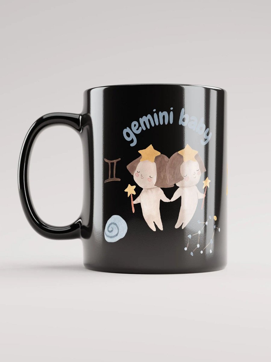 Gemini Baby May 21- June 21 BLACK GLOSSY MUG Baby Gift, New Baby Gift, Fun Astrology Gift product image (12)