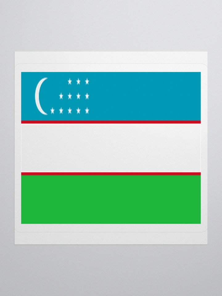 Uzbekistan Flag Sticker | Crescent Twelve Stars Design | Durable Vinyl | 3 Sizes product image (3)
