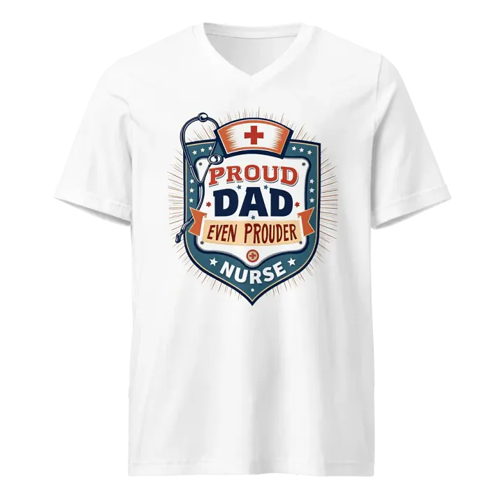 Proud Nurse, Proud Dad Retro v-neck Tee product image (1)