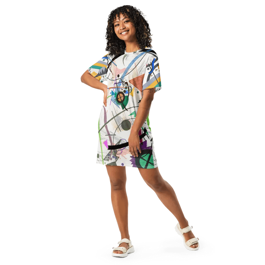 Abstract Lithographic Pattern Design T-shirt Dress - v4 product image (7)
