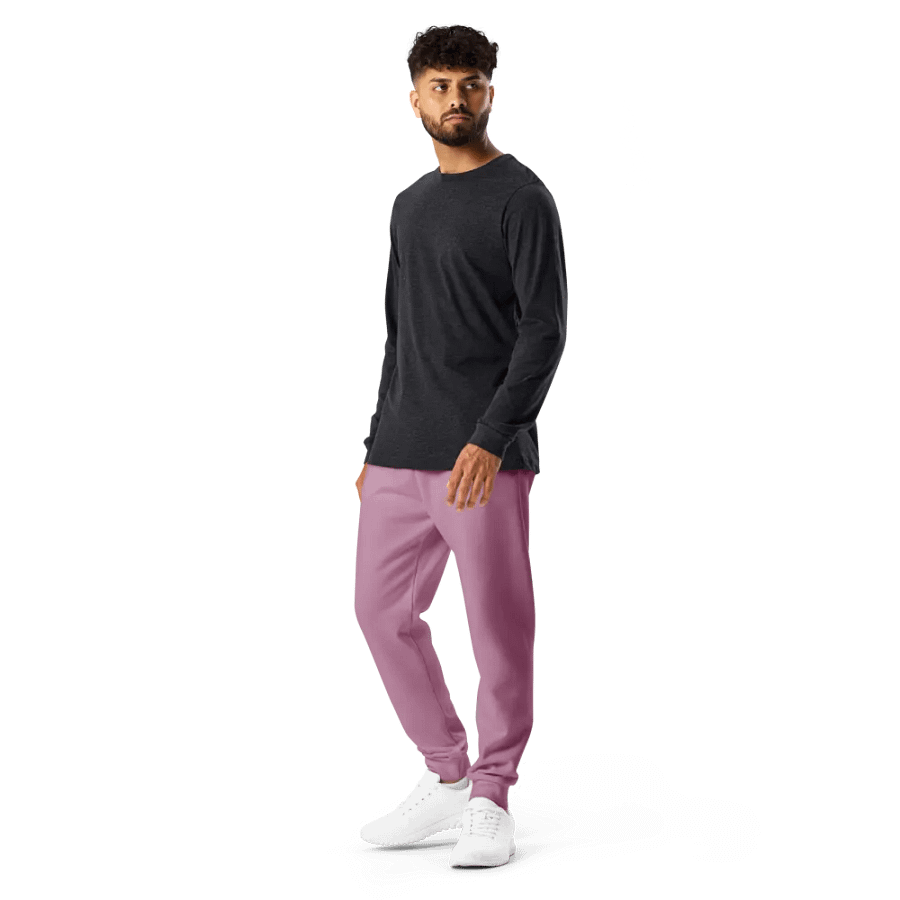 Plain Medium Dark Lilac Purple Soft Summer Recycled Polyester Premium Men's Joggers by Treasure Pie product image (12)