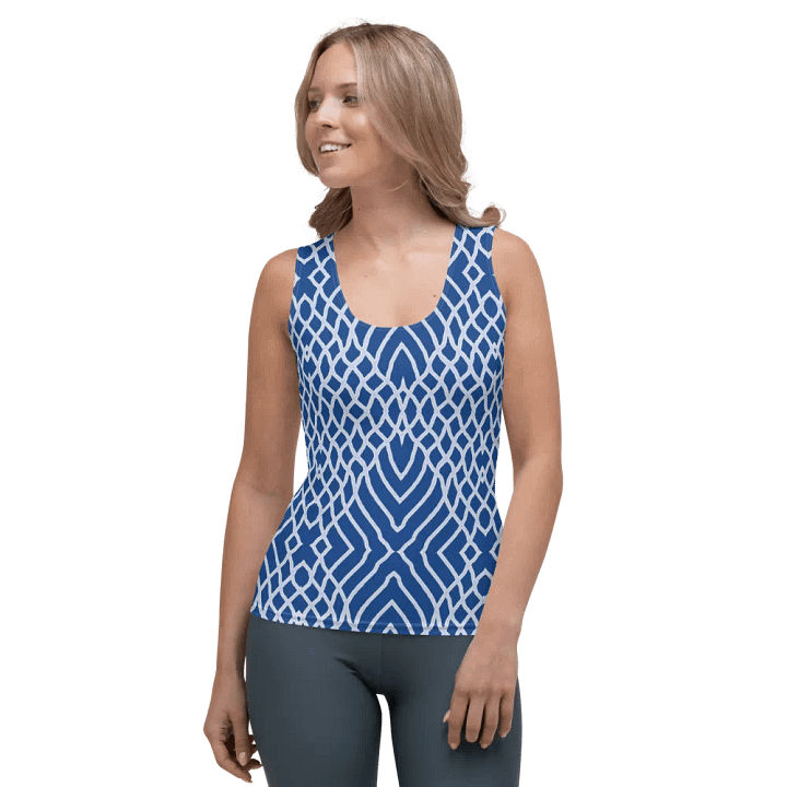 Net White and Blue/All-Over Print Women's Tank Top by Sublicolor product image (1)