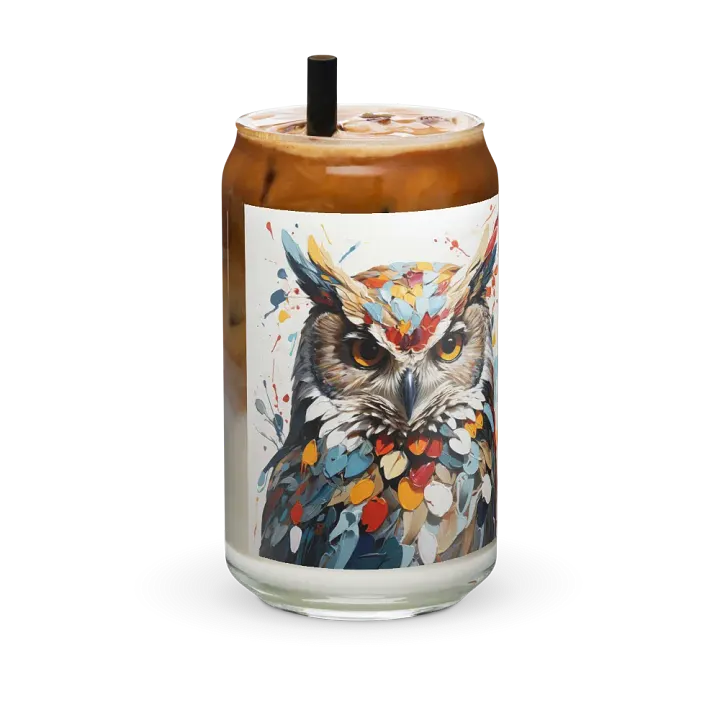 Vibrant Wisdom Owl Glass Can Sipper product image (2)
