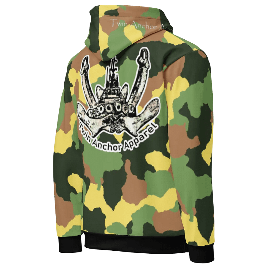 Green Camouflage Twin Anchor Logo Hoodie product image (5)