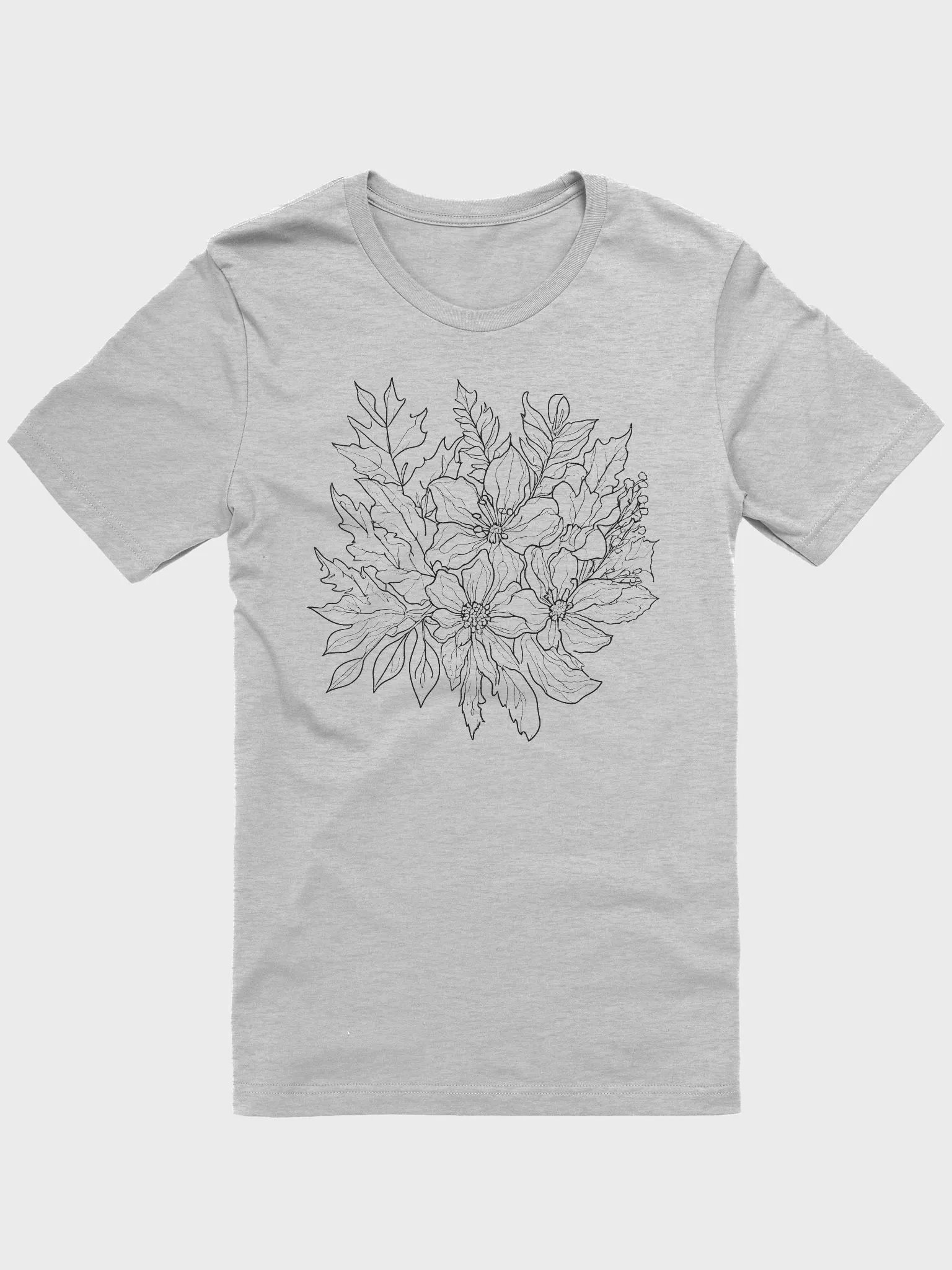Petals & Grace: Black Floral Sketch Tee product image (3)
