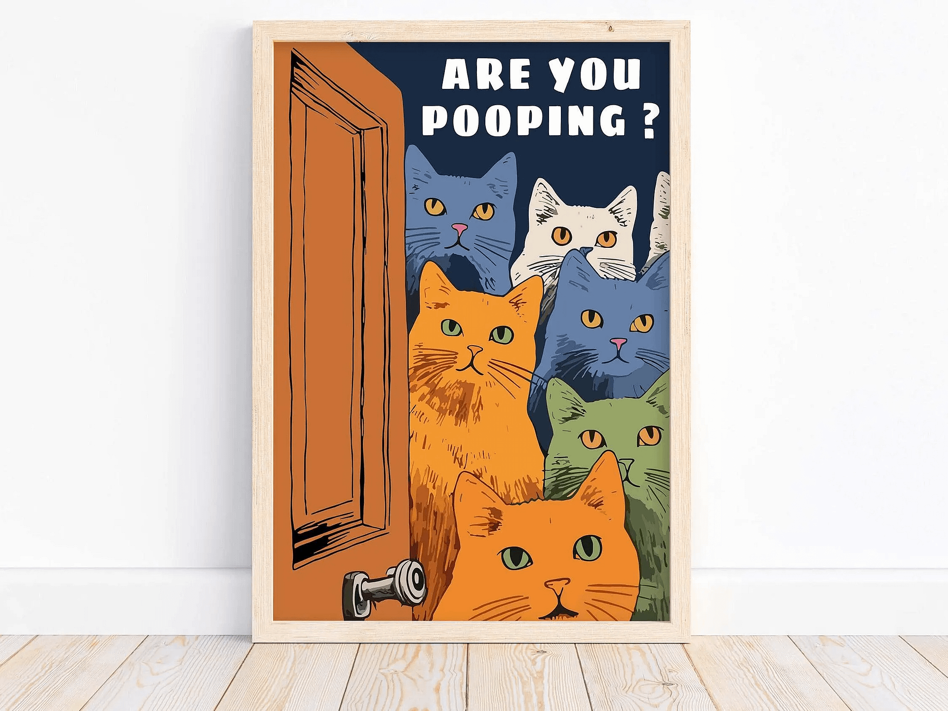 Funny Posters Pooping Print Bathroom Cat Print For Toilet Wall Art product image (7)