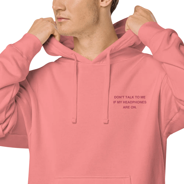 L.C. HEADPHONES ON (pink) embroidered pigment hoodie product image (1)