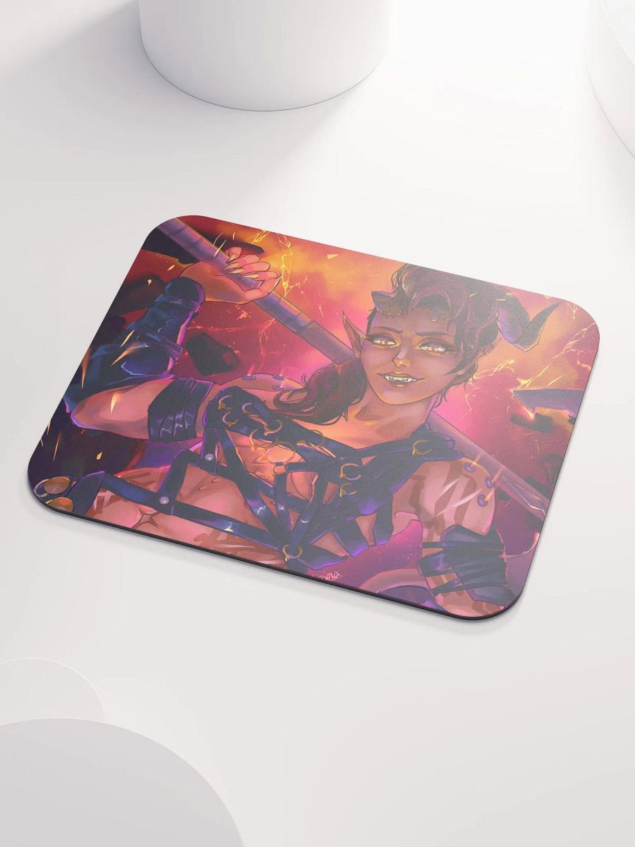 Fury of Avernus - Tiefling Barbarian Video Game Mouse Pad - Art by CosmicChroma product image (3)