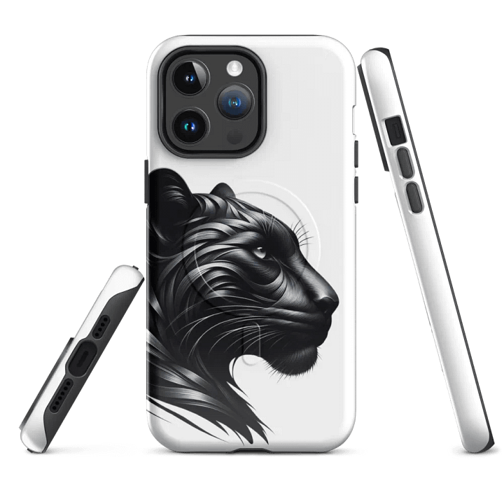 MagSafe® Tough Case for iPhone® | Shadow Steel: AI-Designed Black Panther Iron Robot product image (4)