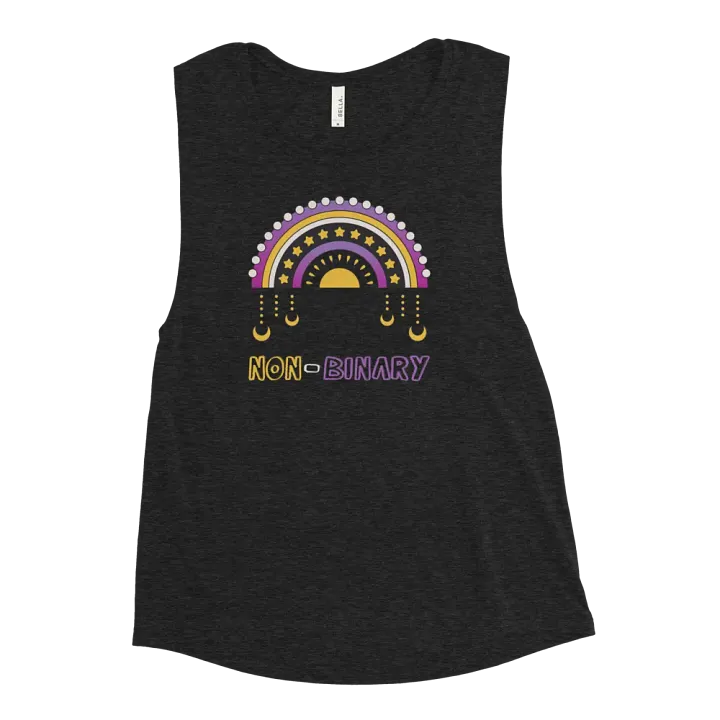 Non-Binary Rainbow Fitted Muscle Tank product image (2)