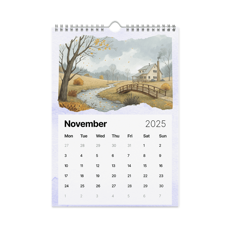 WATERCOLOR SEASONAL SCENES WALL CALENDAR 2026 product image (11)