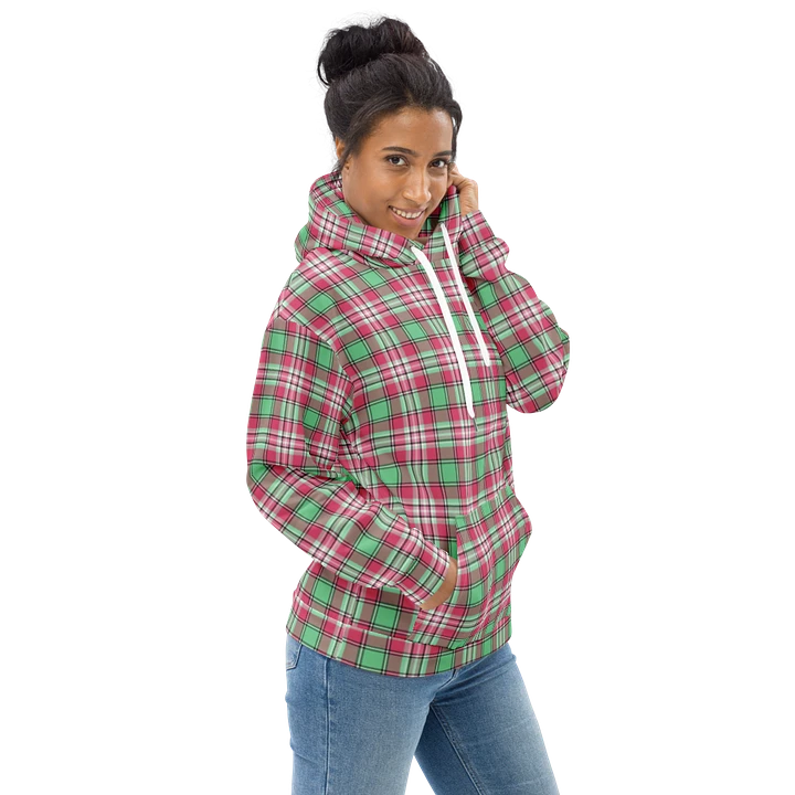 Mint Green and Pink Plaid Hoodie product image (1)