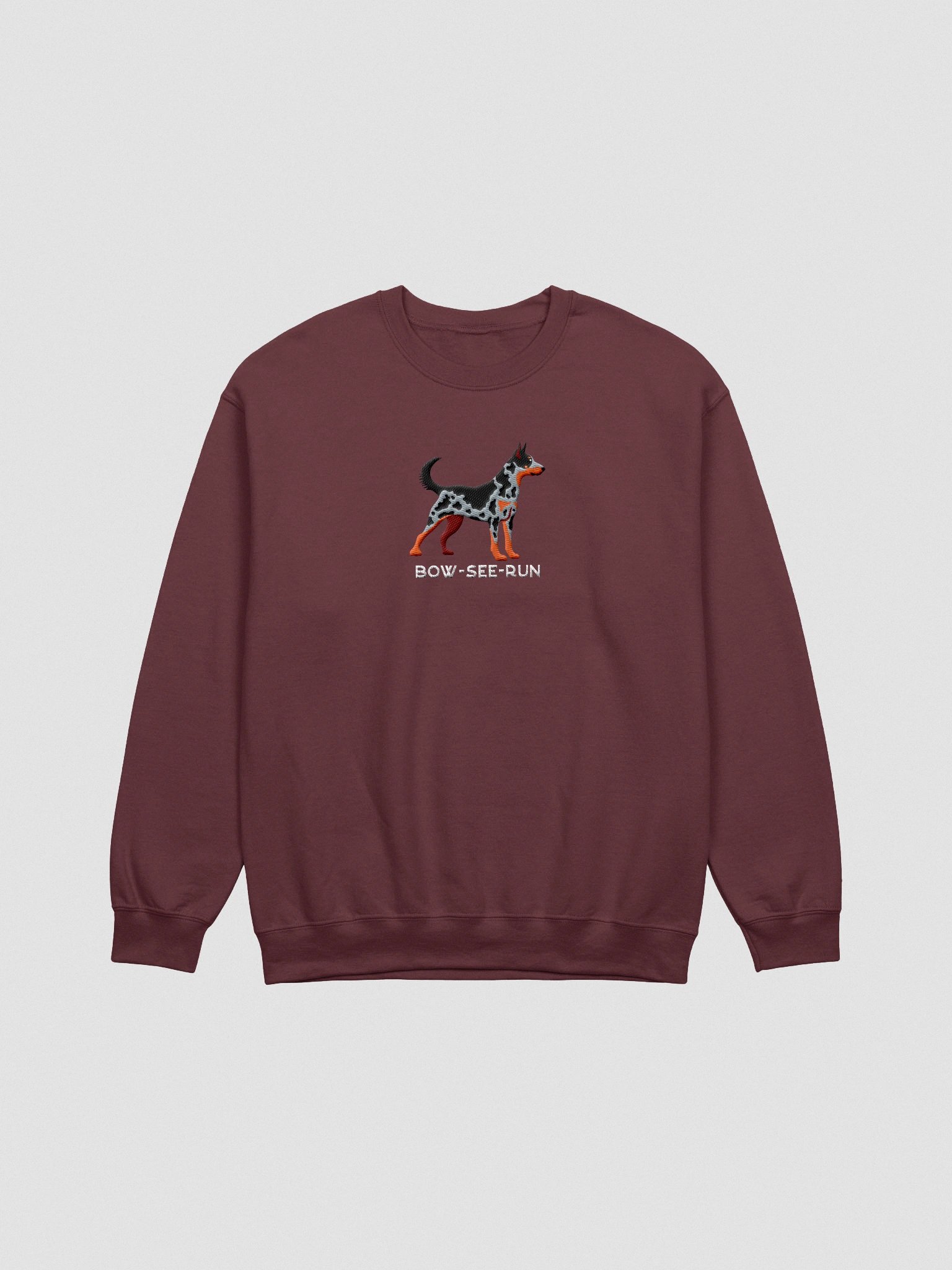 Bow-See-Run Sweatshirt (Embroidered) of a Beauceron(Harlequin, Cropped Ears) product image (4)