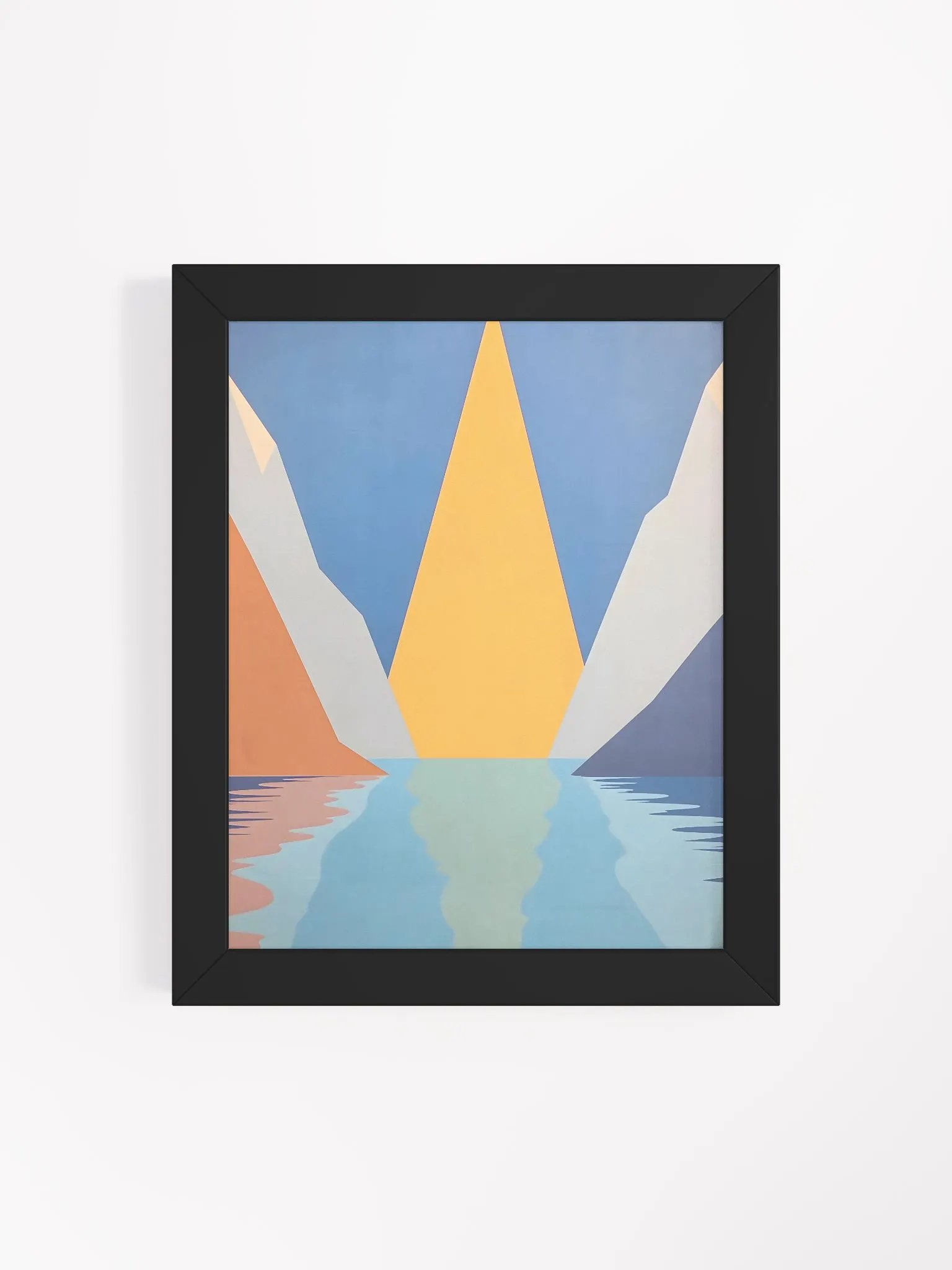 Framed Poster of Geometric Triangle Mountains product image (4)