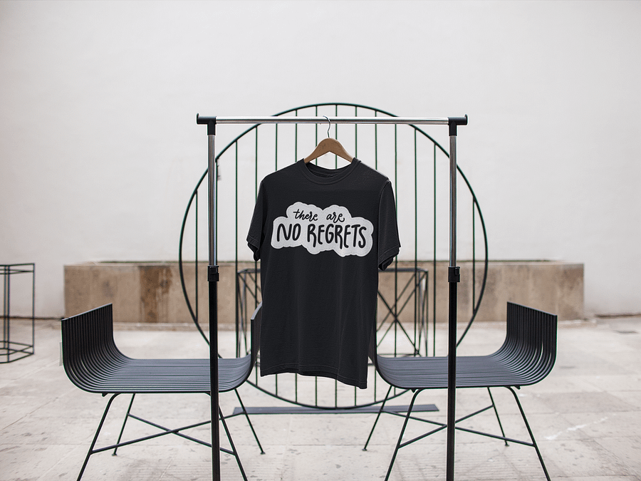 There Are No Regrets Black Unisex T-Shirt product image (3)