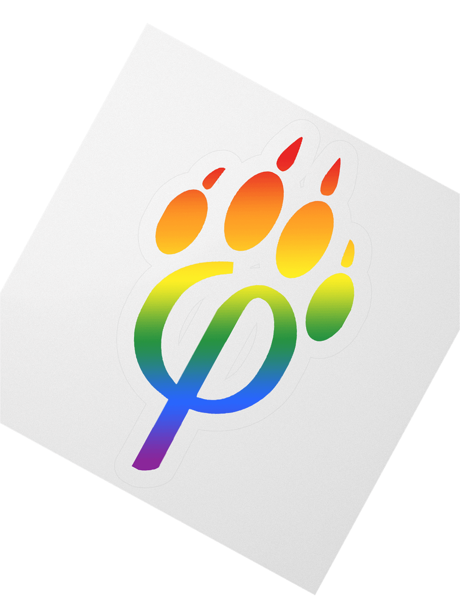 Minimalist pride phi paw sticker product image (6)