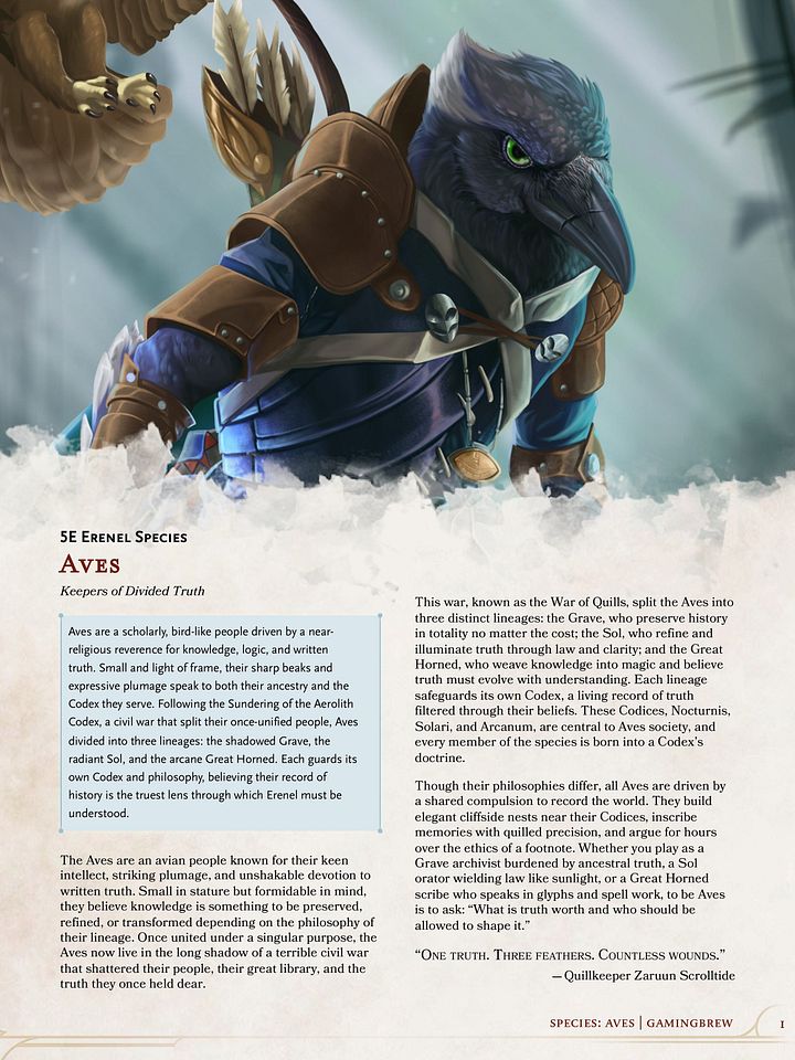 Aves | 5E Species product image (2)