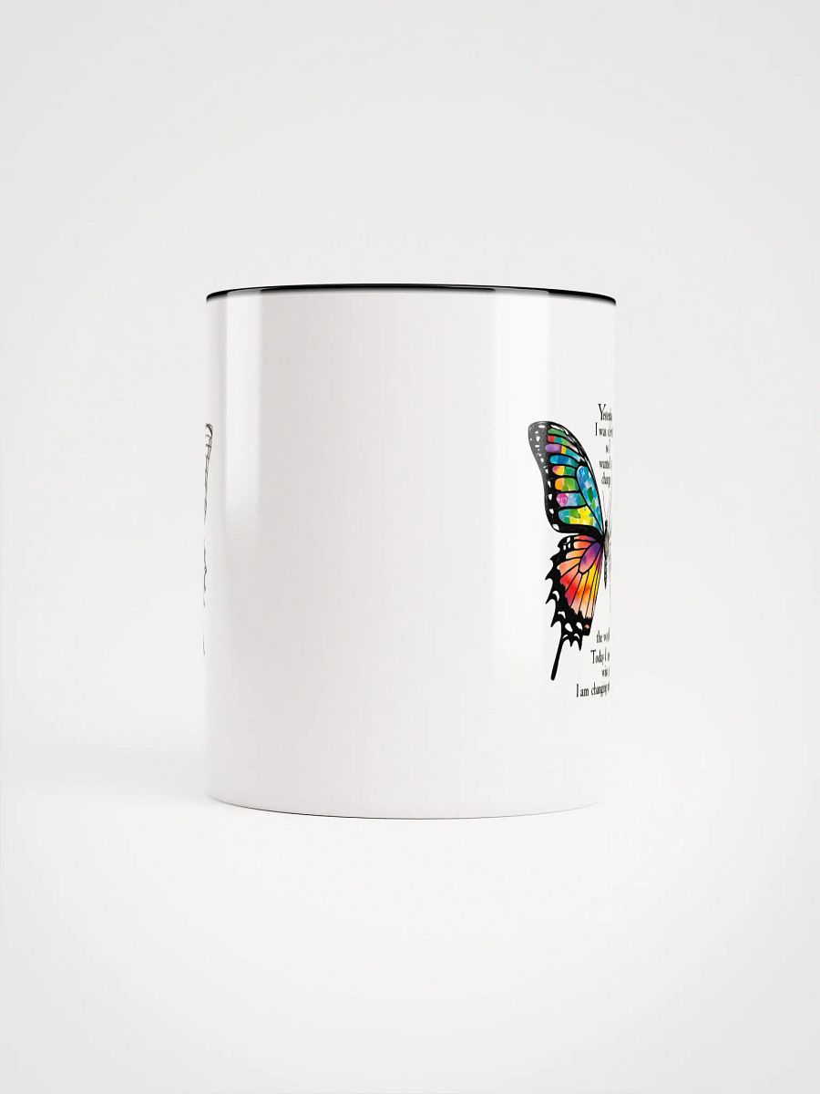 Yesterday I was clever, so I wanted to change the world. Today I am wise, so I am changing myself - Ceramic Mug with Color Inside product image (5)