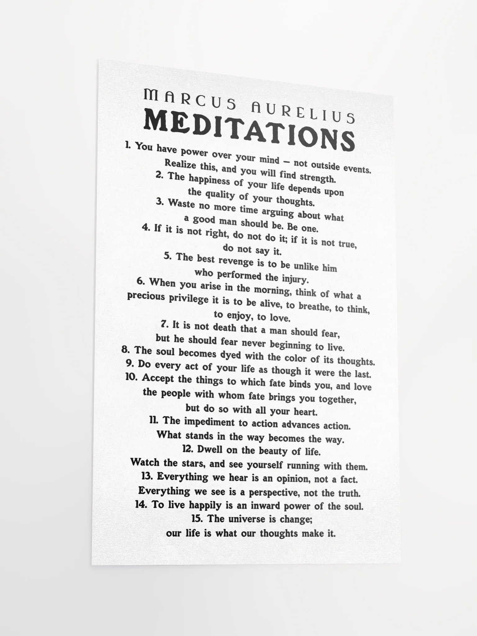 Marcus Aurelius Meditations Matte Paper Poster White product image (5)