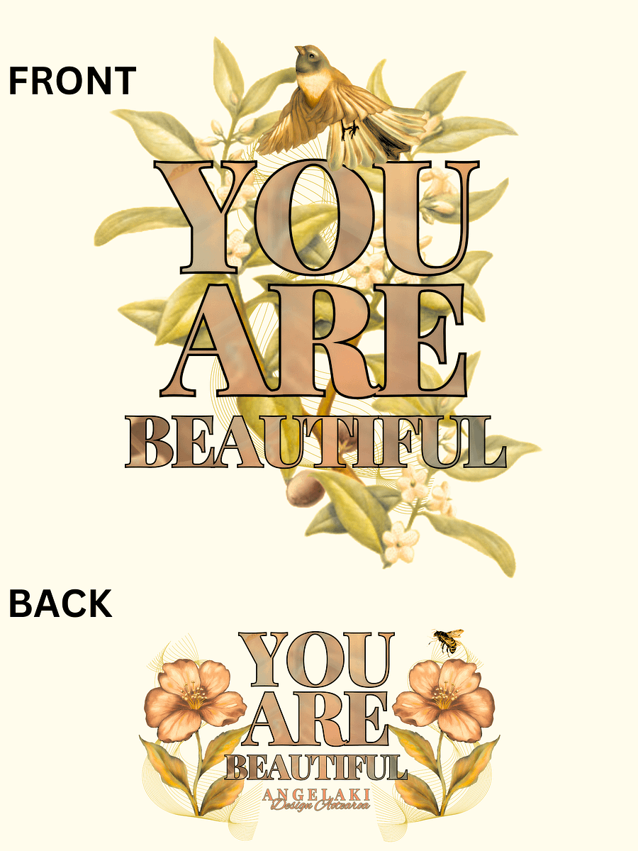 Unisex Kinship - You are Beautiful - Love and Joy Message Ngaio Piwakawaka and Bee Warmed Up Tee product image (37)