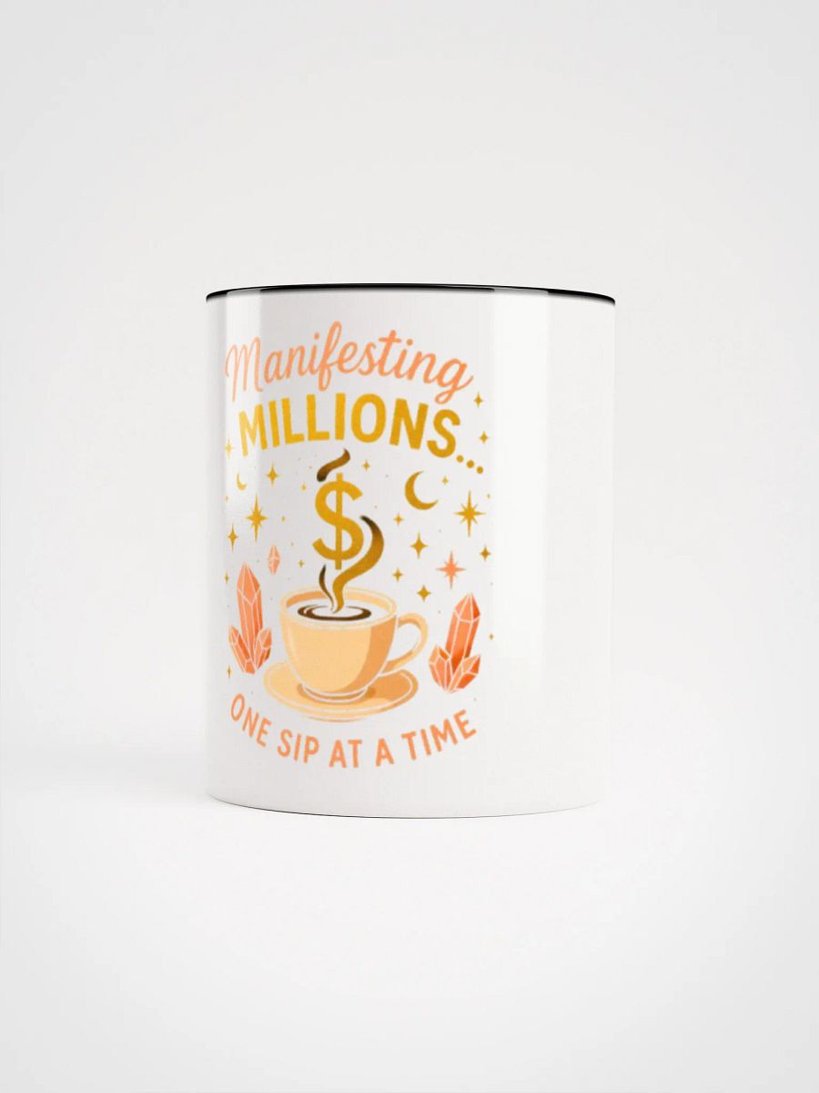 "Manifest & Sip" Ceramic Mug with Color Inside | Manifesting Millions Daily product image (1)