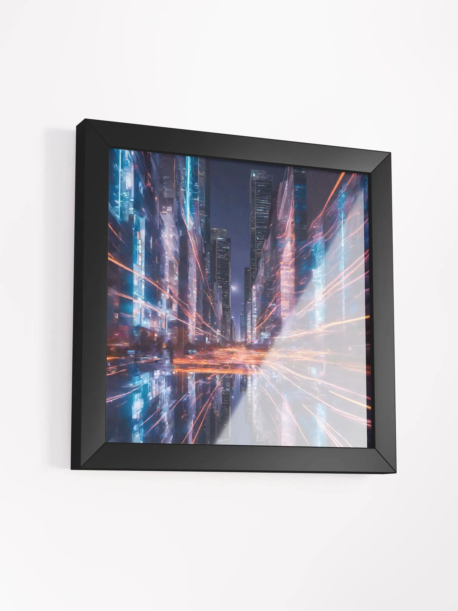 Cityscape and Neon Lights Series #3; Eco-Friendly Matte Poster Art product image (32)
