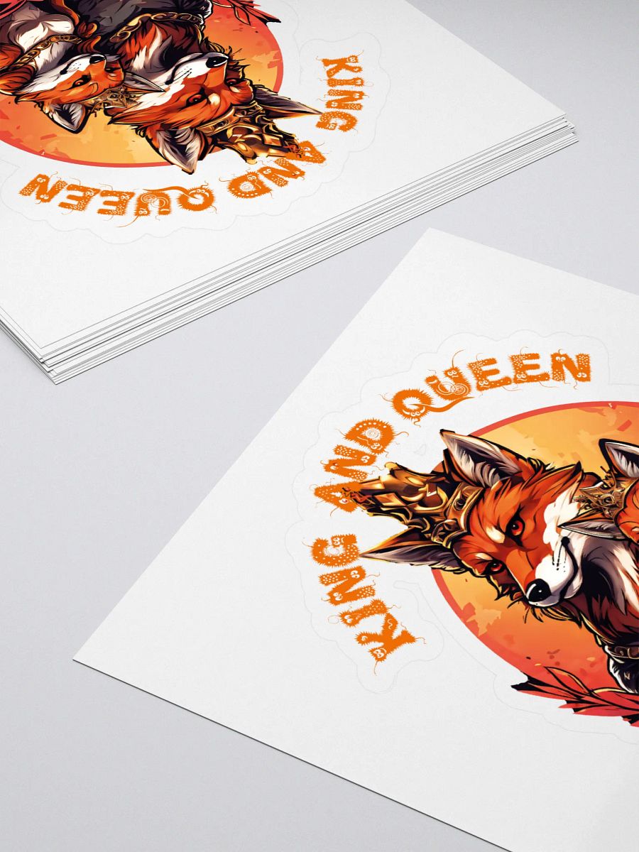 King and Queen Fox Kiss Cut Stickers - Funny and Cool Royal Couple Sticker Set product image (4)